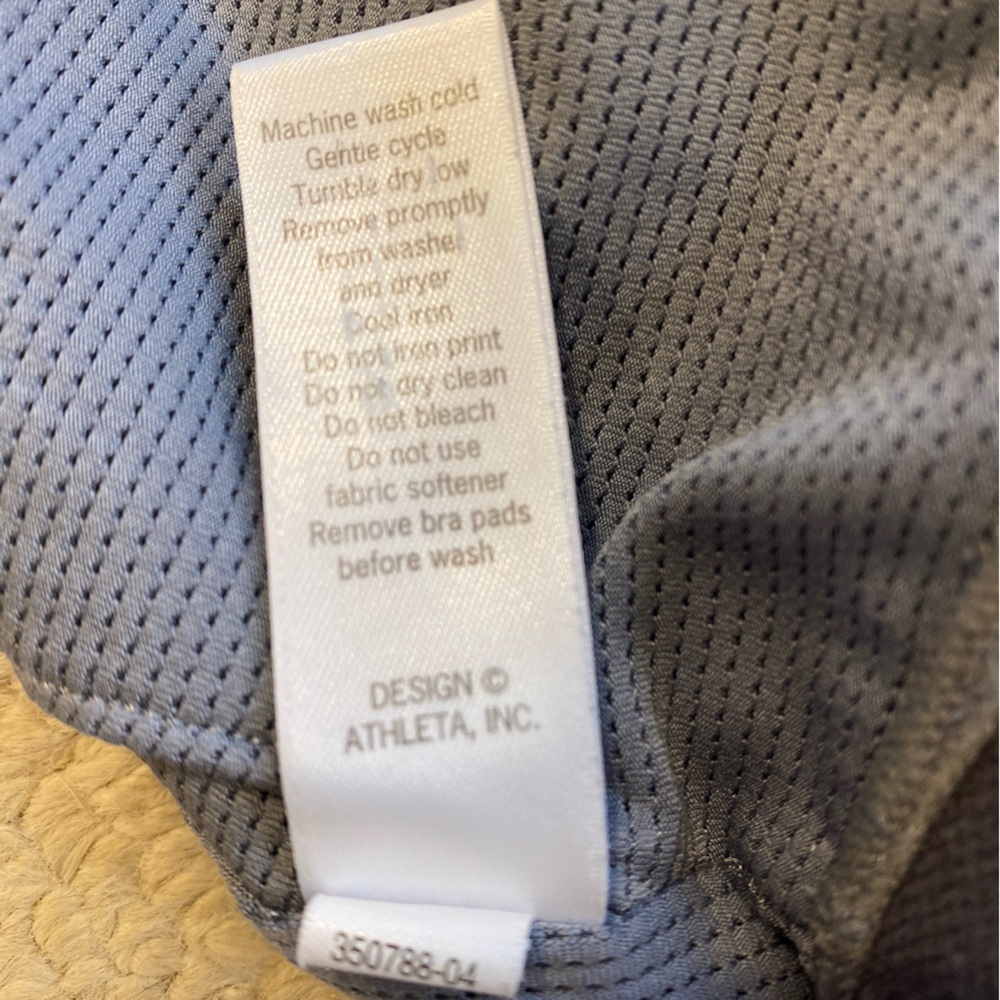 Athleta‎ Gray Supplex Lycra Halter Crossover Sports Bra Size Large Yoga Pilates - Picture 6 of 6